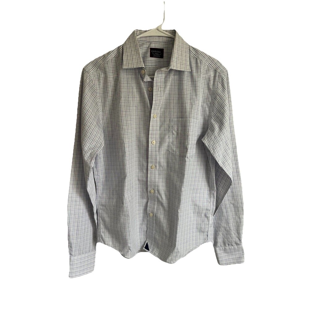 UNTUCKit Calo Blue Checkered Slim Fit Wrinkle-Free Long Sleeve Shirt Men’s Small